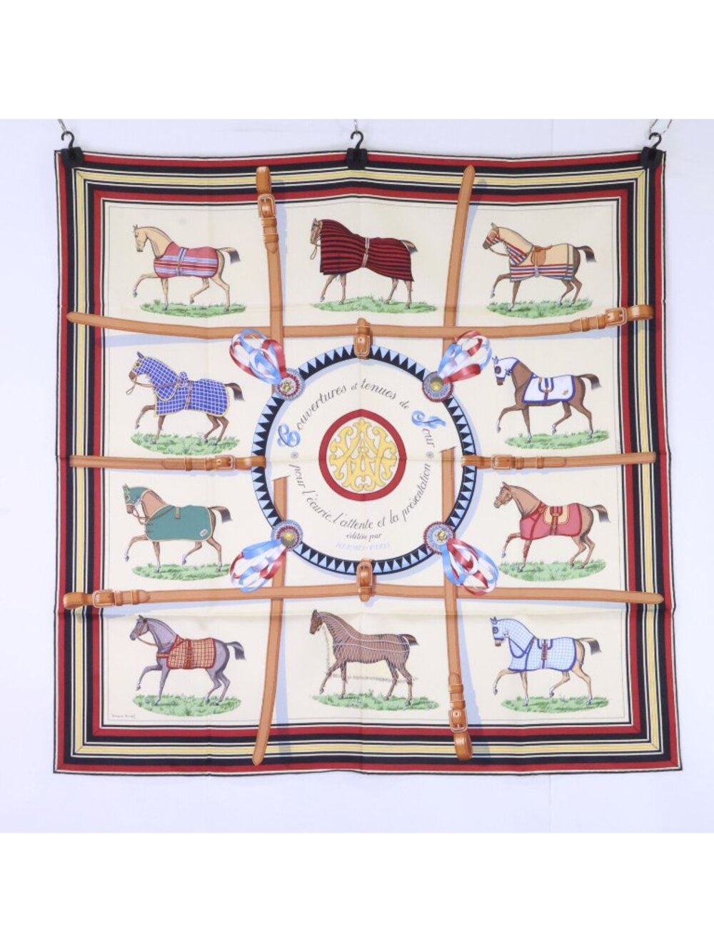 Hermes 36 Couvertures Et Tenues de Jour Horsewear Silk Carre 90 Scarf